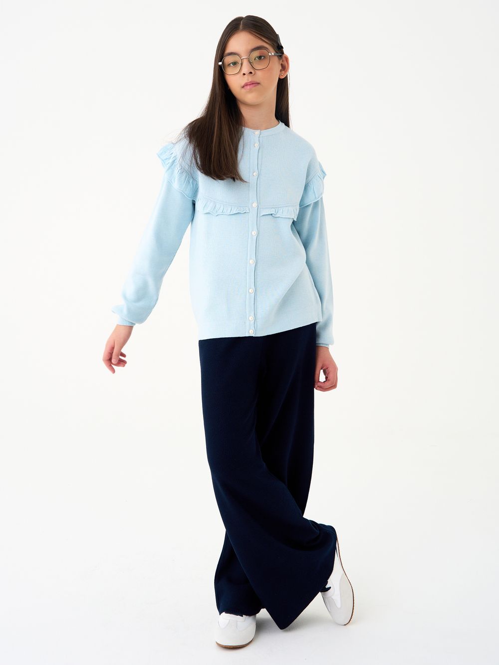 Кардиган для девочки AT1423 голубой