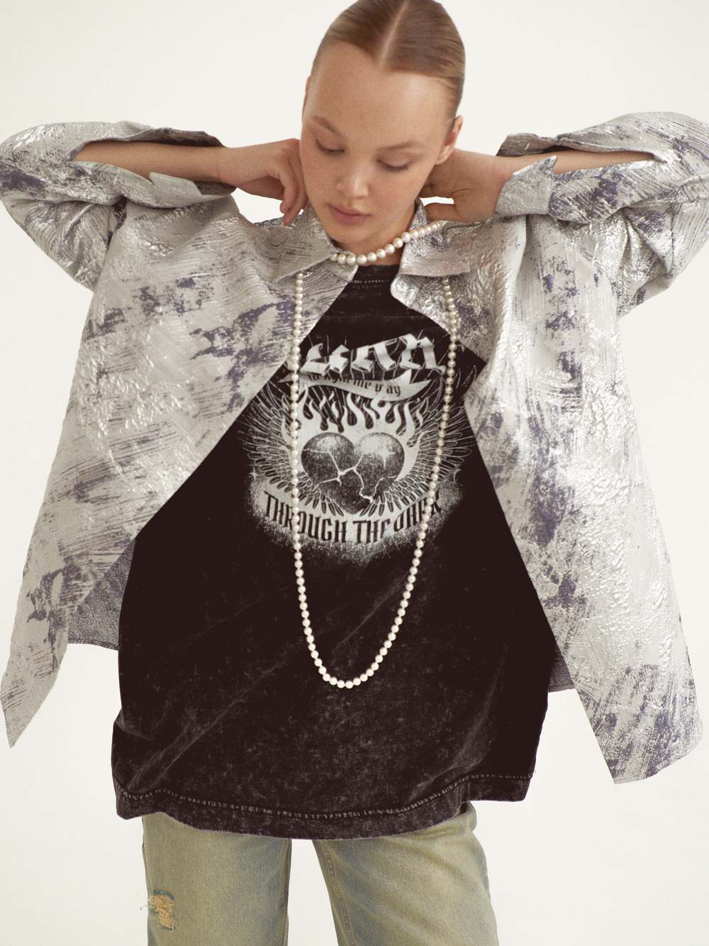 Silver rain long sleeved shirt