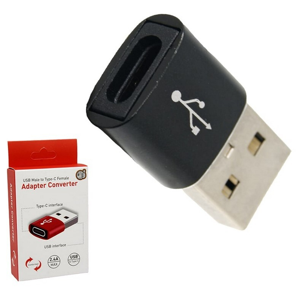 Переходник USB - Type-C (черный)