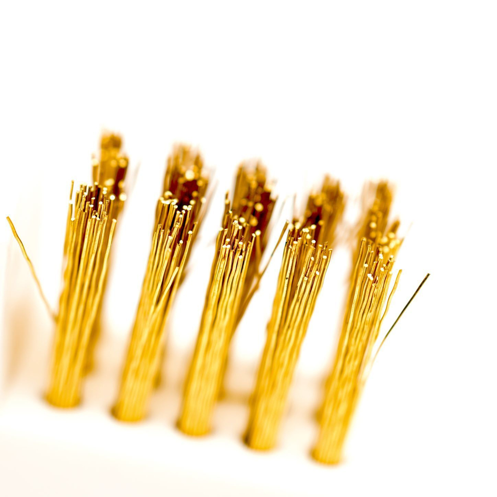 Щеточка для очистки фрез (двойная) золотисто-белая