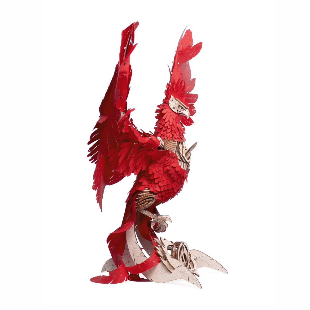 Деревянный конструктор Огненный Феникс со светящимися глазами (Lemmo)