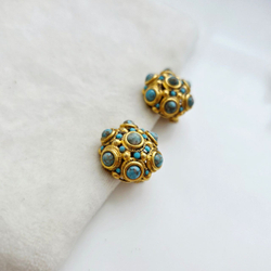 Клипсы Barrera с бирюзой
