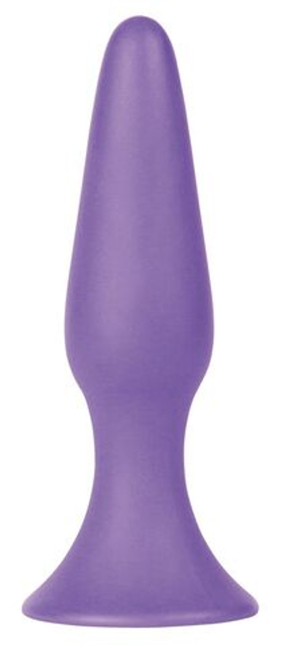 Фиолетовая анальная пробка Silky Buttplug Small Purple - 11,5 см. (Цвет: фиолетовый)