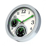 Светящиеся настенные метеочасы, RST77733 плавный ход, d-25 см., сталь