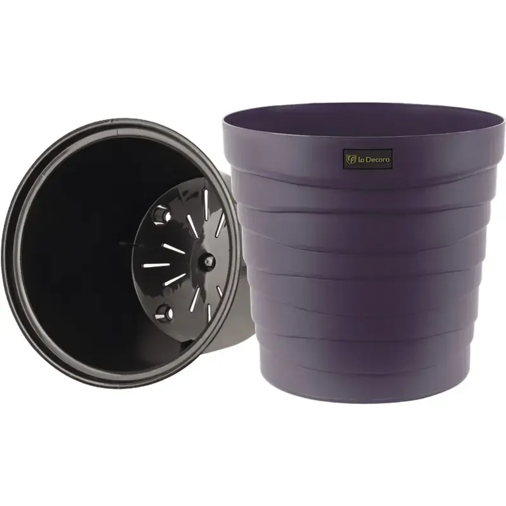 Кашпо для цветов пластиковое 7,5л d-27,1см «Бархан» Антрацит