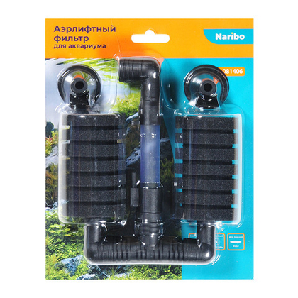 NARIBO Фильтр аэрлифтный на присосках M (губка),13,5*5*21 см