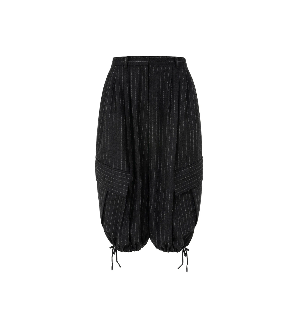 Бриджи из шерти в полоску М, Серые