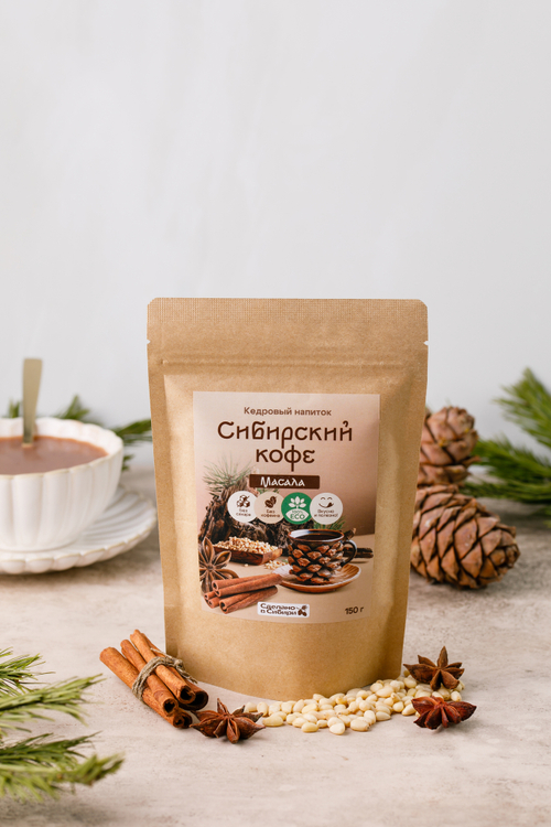 Напиток кедровый Сибирский кофе МАСАЛА / 150 г / дой-пак / Сам бы ел