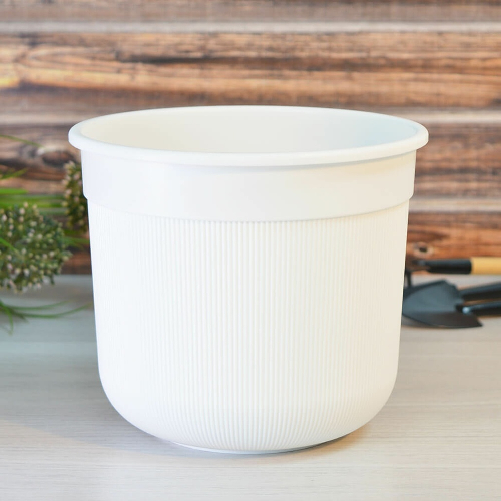 Горшок цветочный Сканди 2л с дренажной вставкой, белый