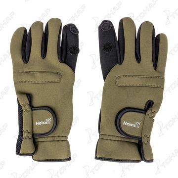 Перчатки Helios рыбацкие неопрен. Хаки р. L
