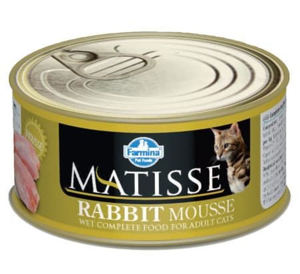 Корм влажный Matisse Mousse Rabbit, 85г мусс с кроликом. д/взр. кошек