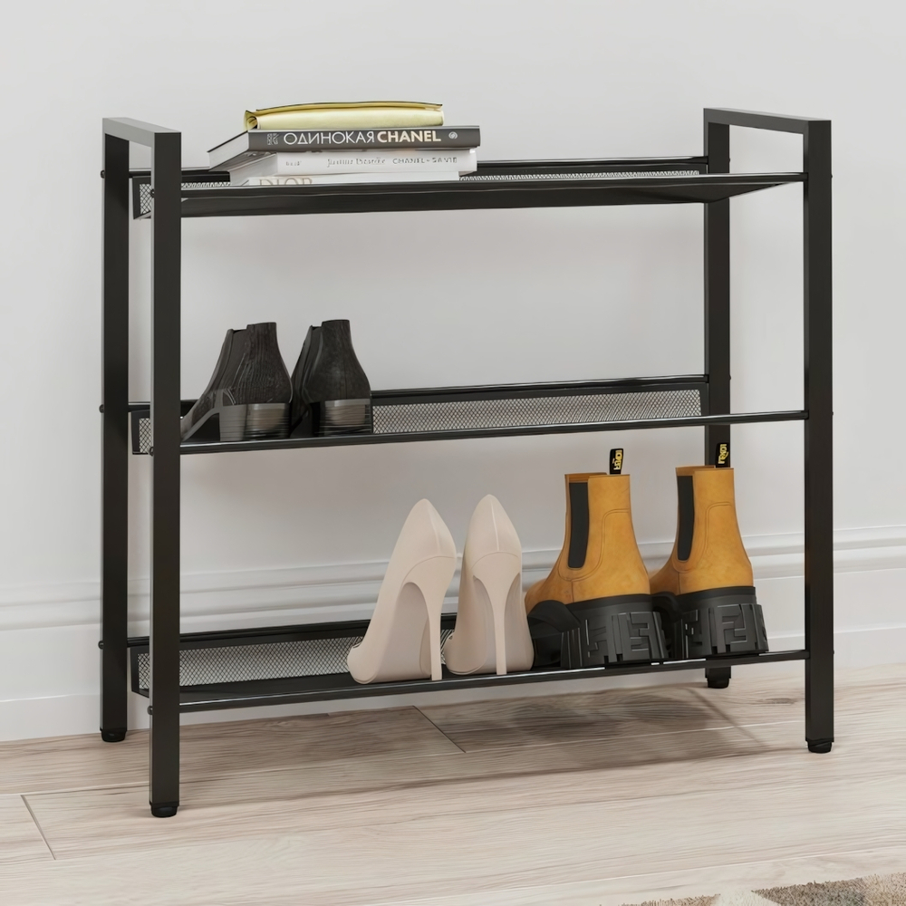 Подставка для обуви 3-х полочная "ТОРОНТО 23" 670*265*610 цвет черный