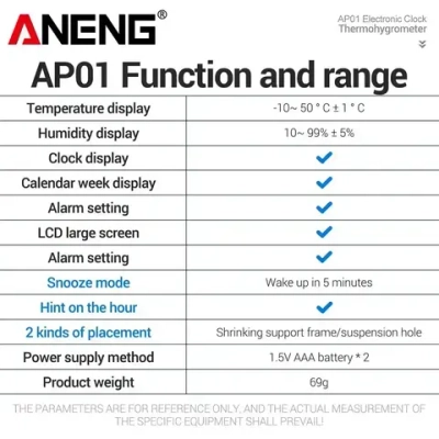 ANENG AP01 Многосценный измеритель температуры и влажности