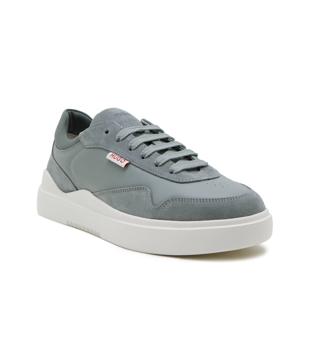Кожаные кроссовки blake HUGO - серый(50510214)