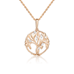 Подвеска «Цветущее дерево» из красного золота с фианитами