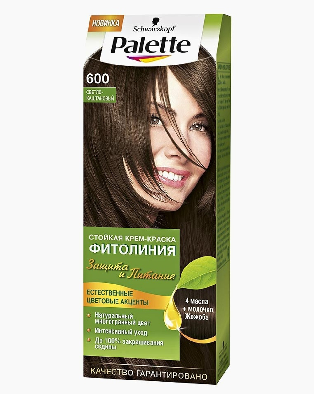 Palette Крем-краска для волос Фитолиния, стойкая, тон №600, Светло-каштановый, 110 мл