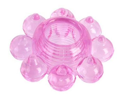 Розовое гелевое эрекционное кольцо-цветок