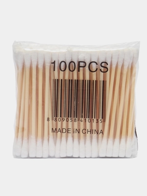 Ватные ушные палочки деревянные бамбуковые 100 шт