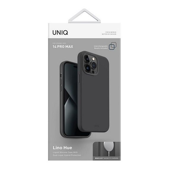 Чехол Uniq Lino MagSafe для iPhone 14 Pro Max (IP6.7PM(2022)-LINOHMGRY) серый