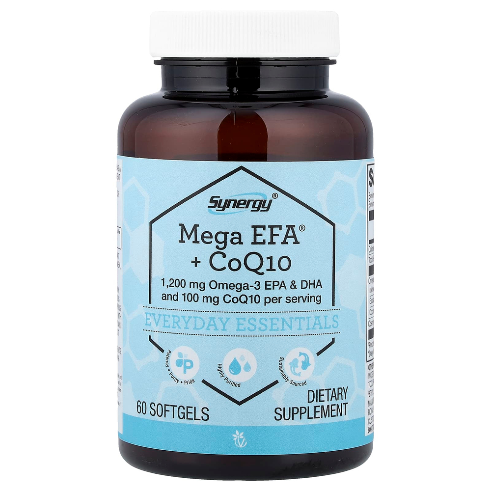 Vitacost, Synergy®, Mega EFA® с коэнзимом Q10, 60 капсул