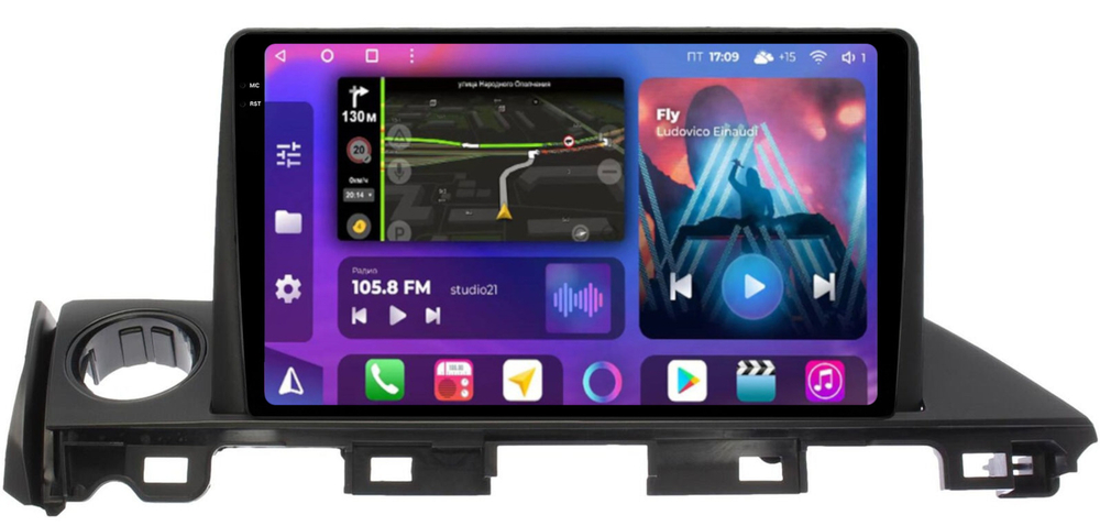 Магнитола для Mazda 6 GJ 2015-2018 - FarCar BM3005M-2K монитор 9.5" 2K QLED на Android 14, TS10, 4+32Гб, CarPlay, 4G SIM-слот