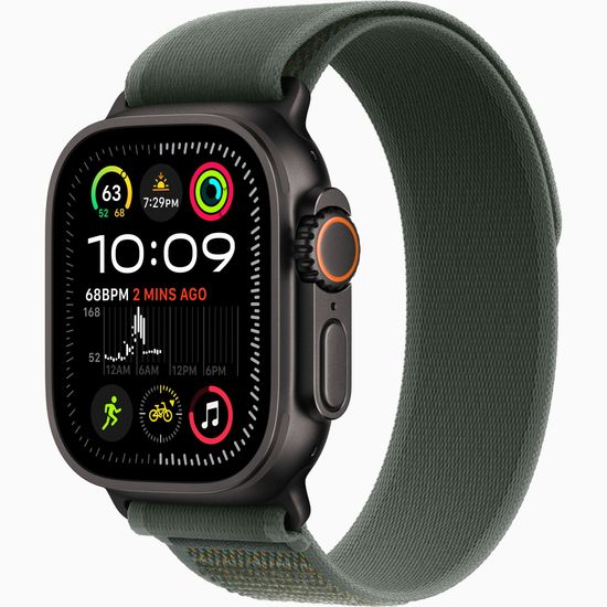 Apple Watch Ultra 2 GPS + Cellular 49mm Black Titanium Case with Green Trail Loop