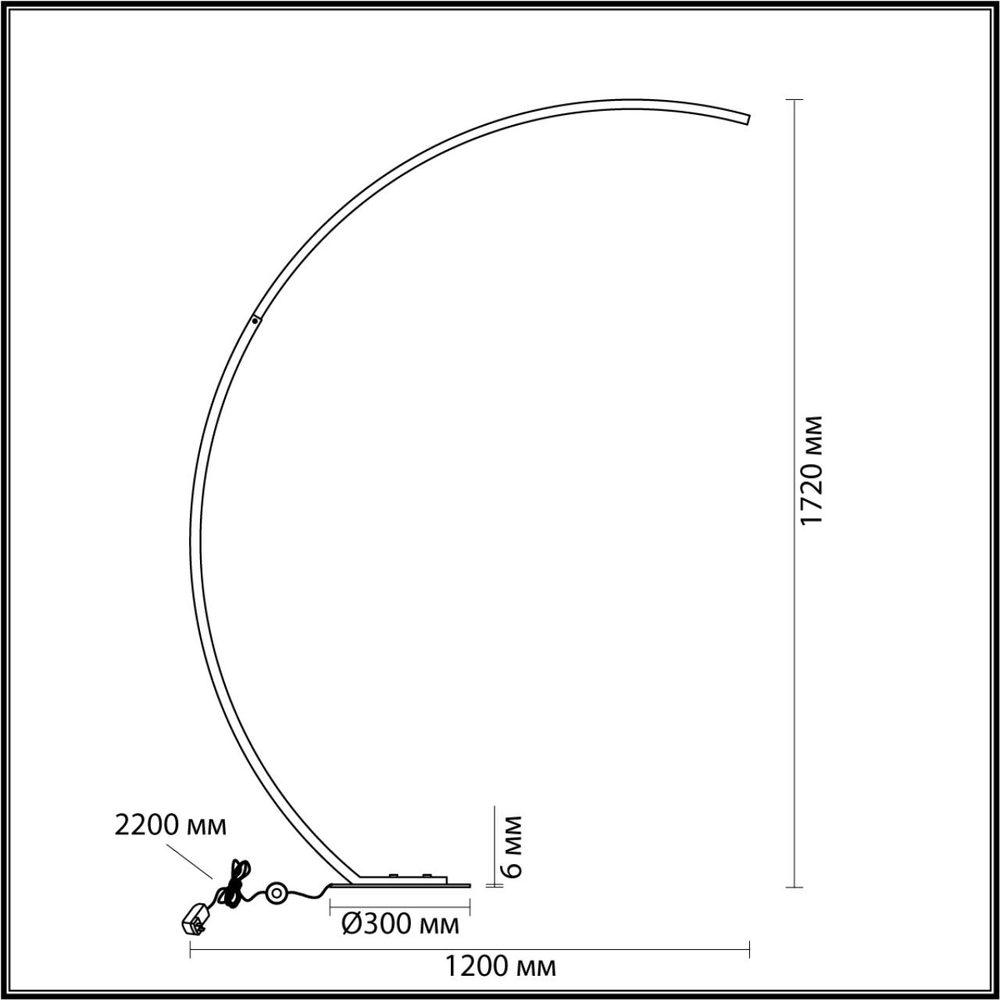 5676/21FL LEDIO LN26 469 чёрный Торшер с ПДУ LED 12W 3000-6000K 220V WES