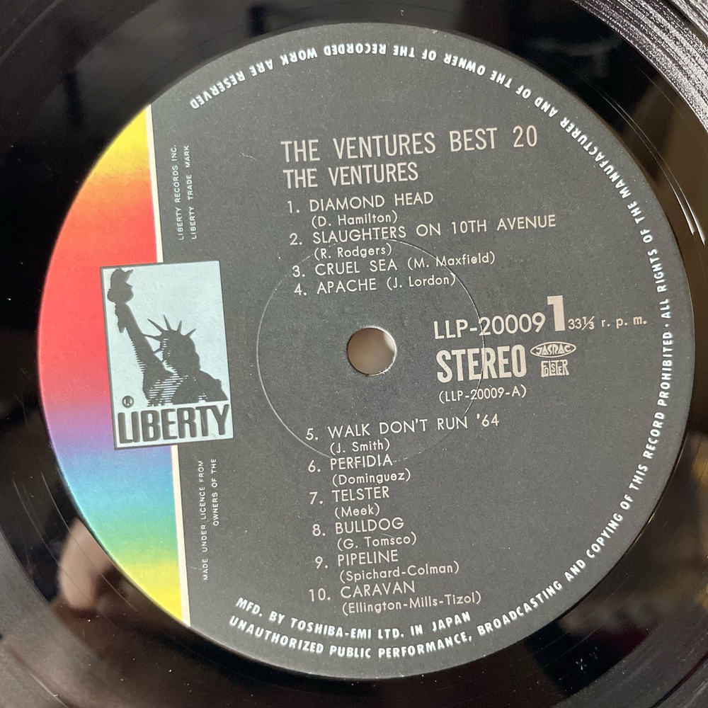 Винтажная виниловая пластинка LP The Ventures Best 20 (Япония 1974) (Оби)