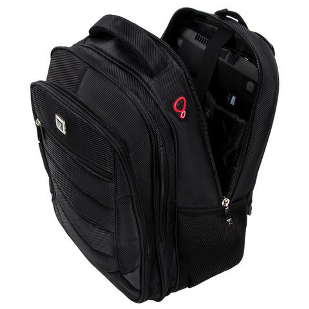 Рюкзак BRAUBERG "Flagman", размер 46х35х25 см, 35 л, ткань, черно-красный, 224454