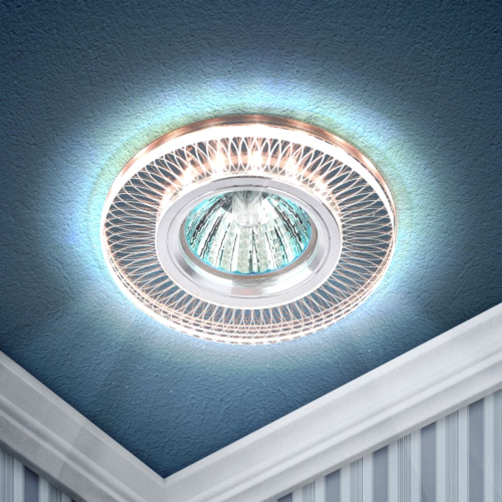 Светильник встраиваемый cо светодиодной подсветкой ЭРА DK LD44 TEA 3D под лампу MR16 GU5.3 оранжевый | Встраиваемые LED светильники