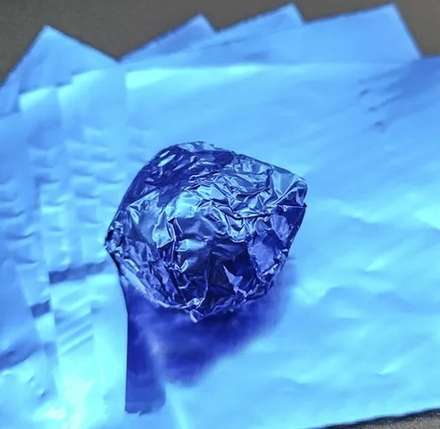 Фольга оберточная для конфет Синяя 10х10 см, 10 шт
