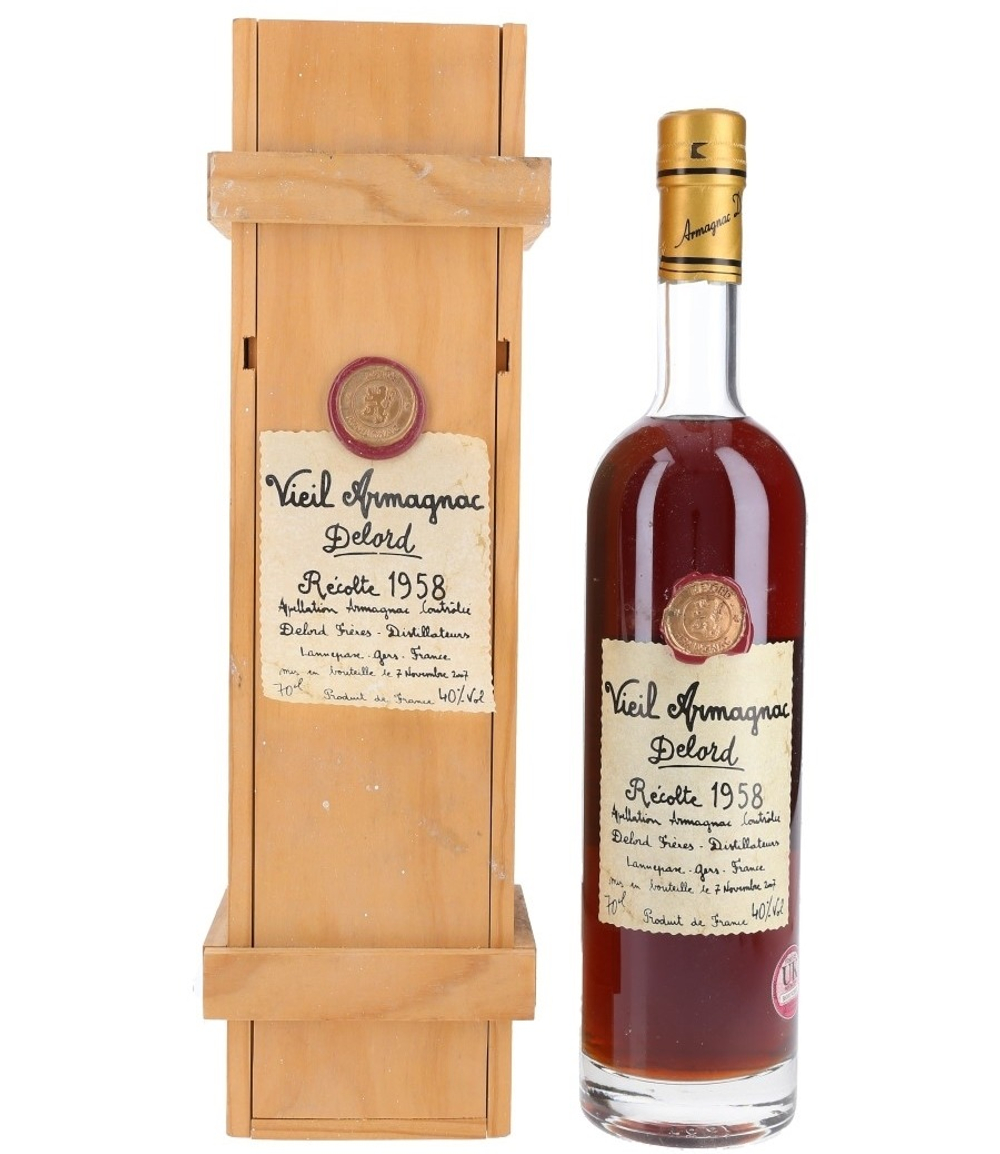 Арманьяк Delord Armagnac Recolte 1958 в подарочной коробке 0,7 л.