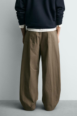 ZARA БРЮКИ CURVED FIT, ХАКИ