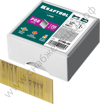 KRAFTOOL тип 23GA (P0.6) 20 мм, 10 000 шт, шпильки для нейлера (31786-20)