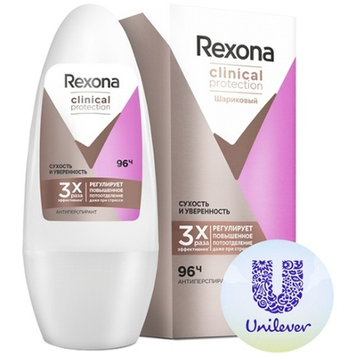 Rexona шарик CLINICAL PROTECTION Сухость и уверен.(жен,50мл)