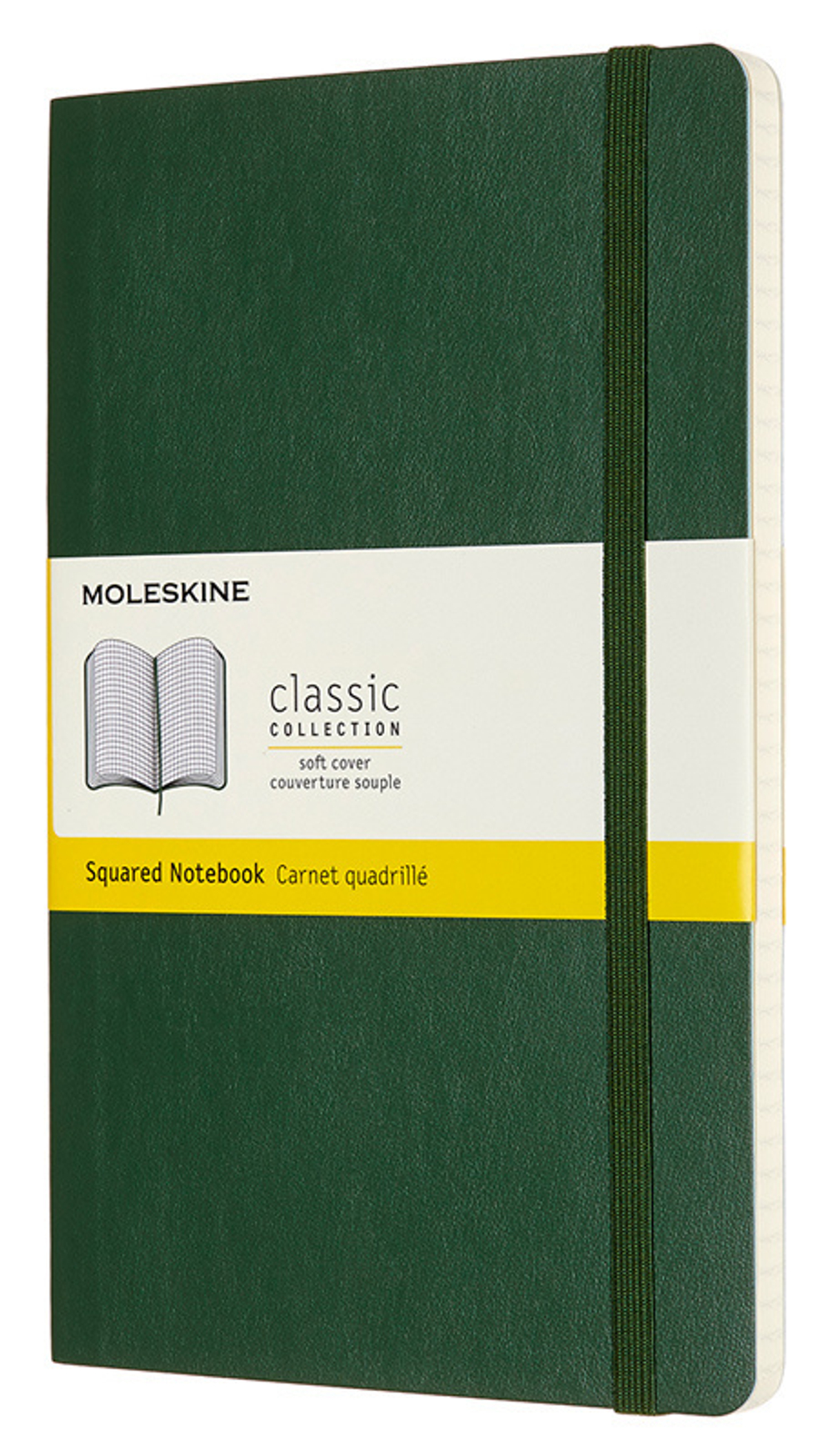 Блокнот Moleskine Classic Soft (QP617K15) Large 130х210мм 192стр. клетка мягкая обложка зеленый
