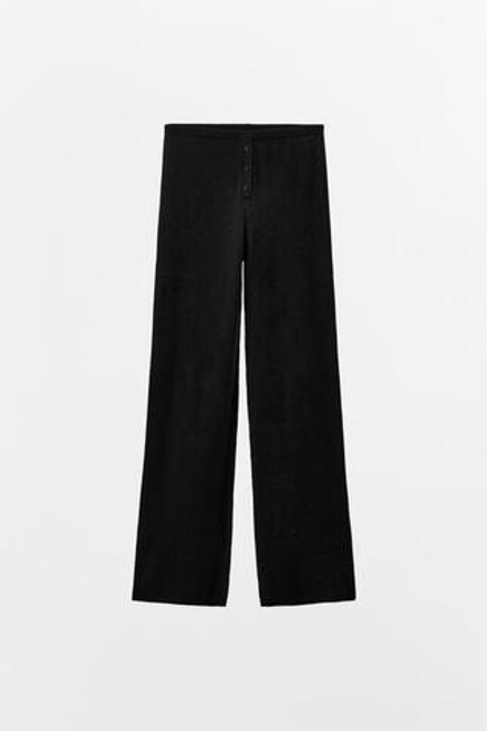 ZARA ТРИКОТАЖНЫЕ БРЮКИ С ПУГОВИЦАМИ, ЧЕРНЫЙ