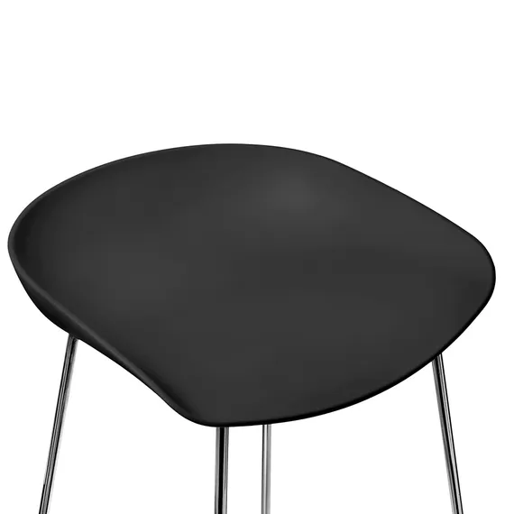 Полубарный стул Noel чёрный с хромированными ножками