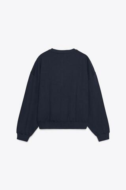ZARA ТОЛСТОВКА С НАДПИСЬЮ, СИНИЙ