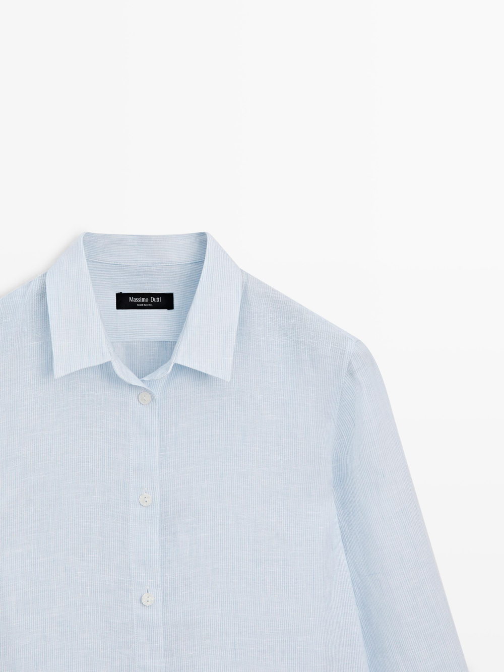 Massimo Dutti Рубашка из 100% льна, небесно-голубой