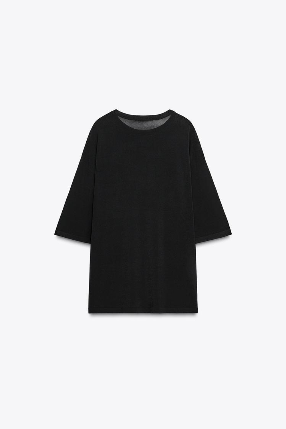 ZARA ОДНОТОННЫЙ ДЖЕМПЕР ОВЕРСАЙЗ, ЧЕРНЫЙ