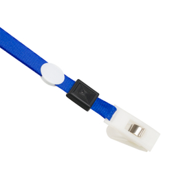 Бейдж горизонтальный OfficeSpace, 67*100мм (размер вставки 55*90мм), школьный синий, с клипом на синей ленте 344582