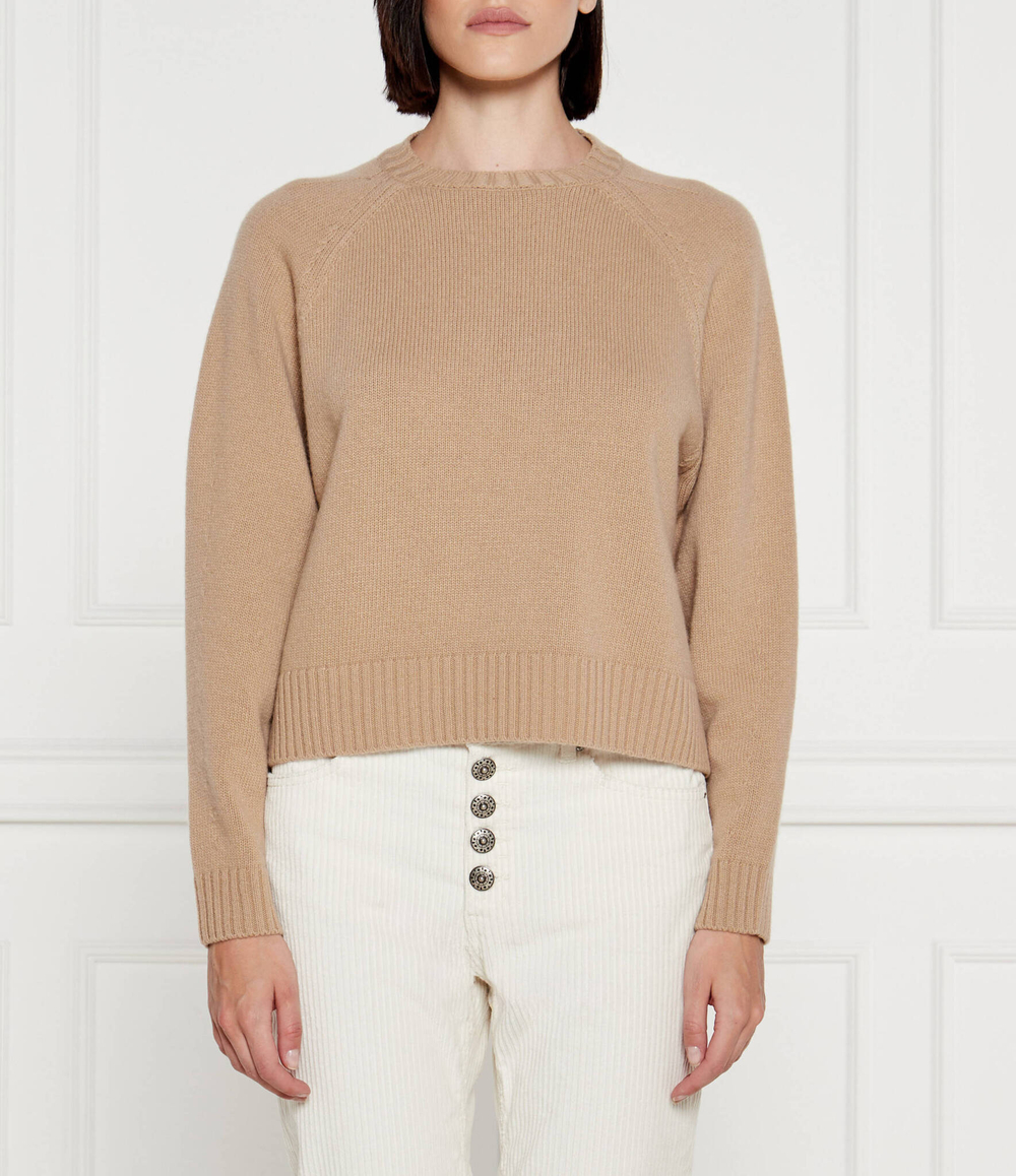 Хлопковый свитер gabbia Weekend MaxMara - светло-коричневый(253661626)