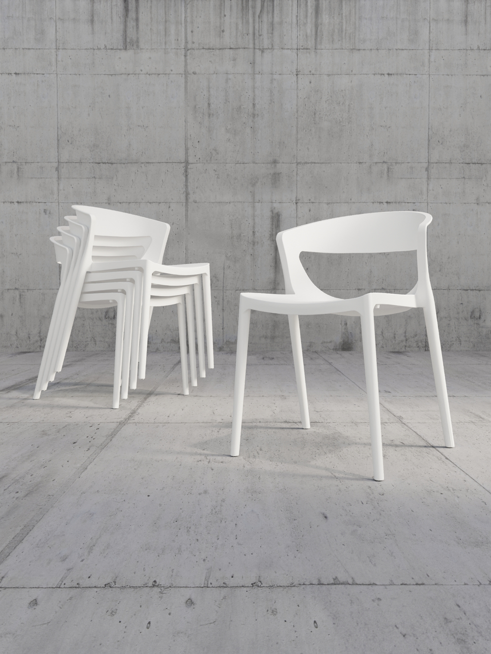 Стул пластиковый ЕВОК арт.PP0005WPб белый