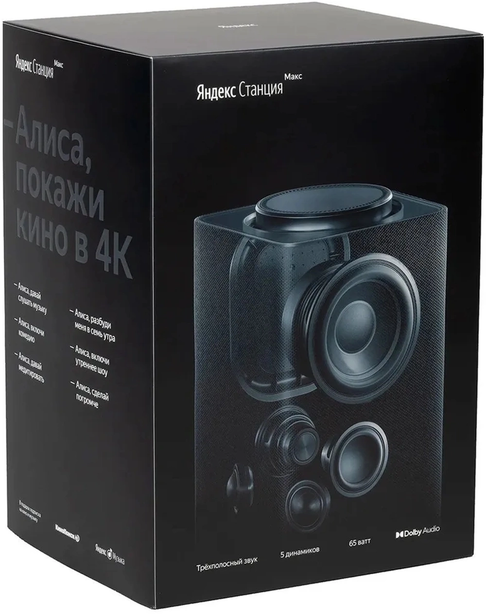 Умная колонка Yandex Станция Макс Zigbee Алиса графитовый 65W 1.0 BT/Wi-Fi 10м (YNDX-00053K)