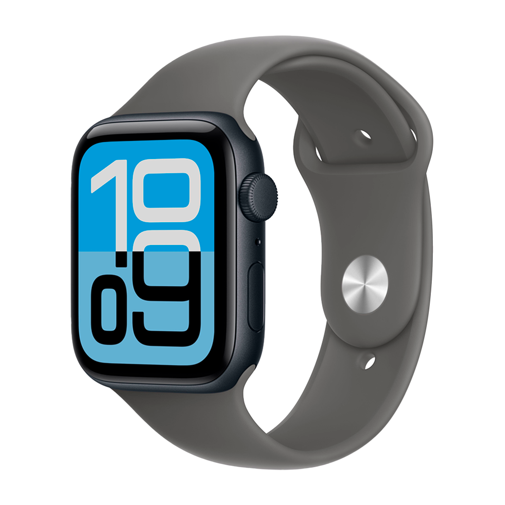 Умные часы Apple Watch SE 3 (2025) GPS, 44mm, Midnight Aluminium Case with Stone Gray Sport Band, M/L