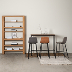 Стул барный Bergenson Bjorn Hugh, экокожа, серо-коричневый