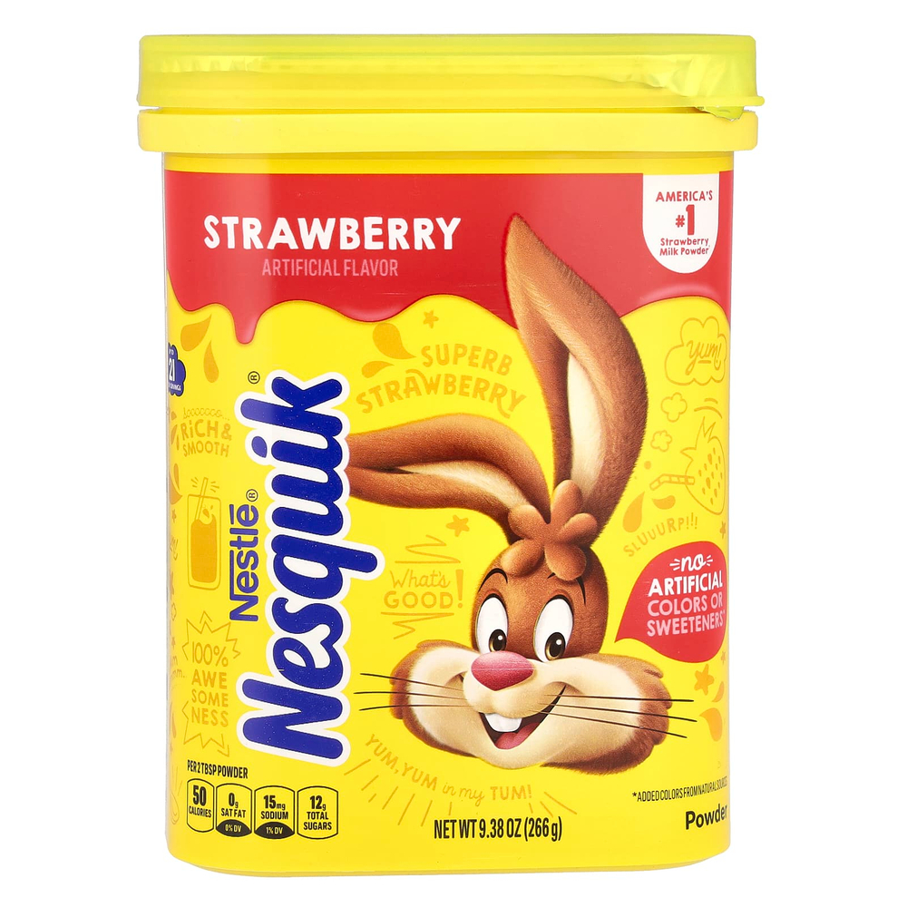 Nesquik, Nestle® в порошке, со вкусом клубники, 266 г (9,38 унции)