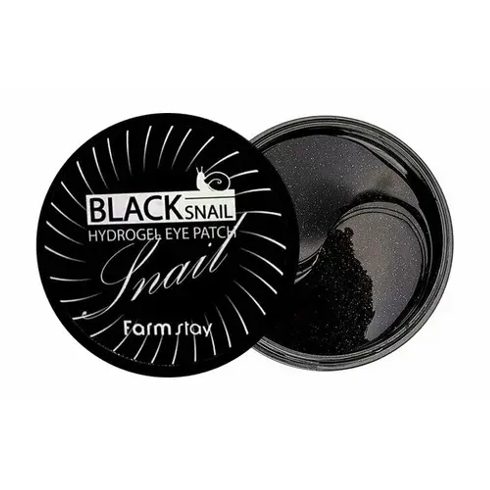 Патчи с муцином черной улитки Farmstay Black Snail Hydrogel Eye Patch