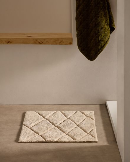 Коврик для ванной Nyana белый хлопковый 50 x 70 см